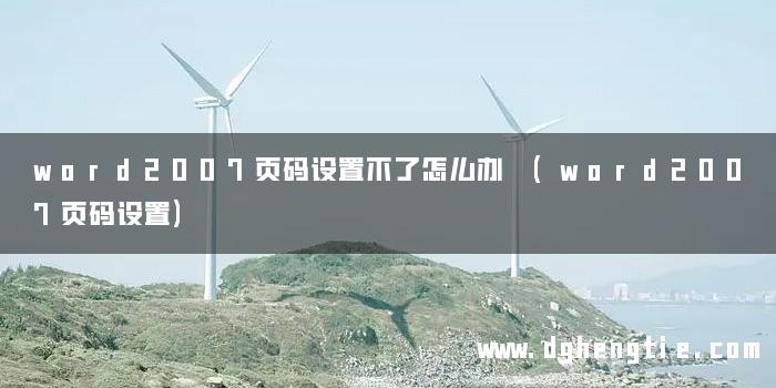 word2007页码设置不了怎么办 (word2007页码设置)